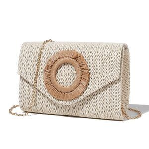 5663 Straws Clutch Purses Raffia Beach Bag Woven Handbag Summer Purses